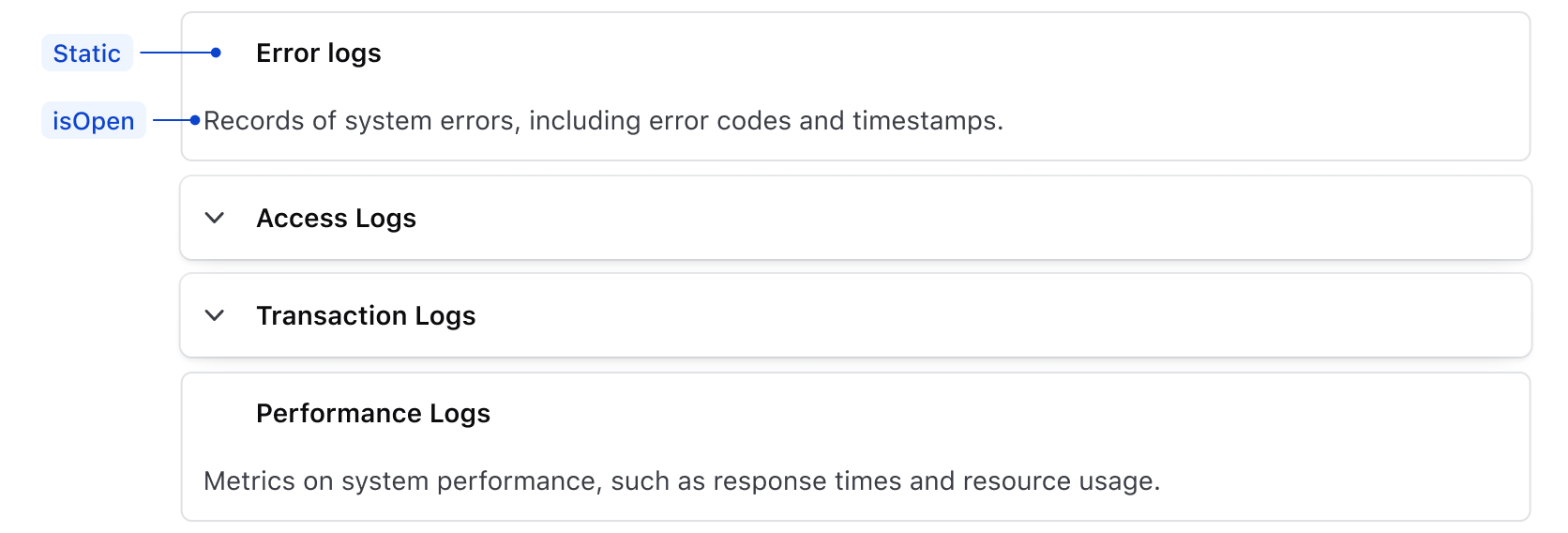 Example of a Terraform run with an open static AccordionItem